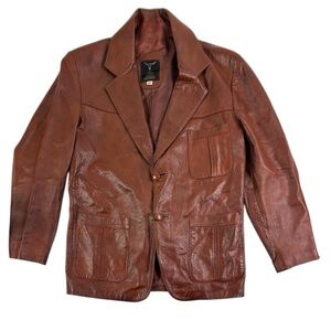 Brown Soft Leather Made In Mexico Jacket Size 40